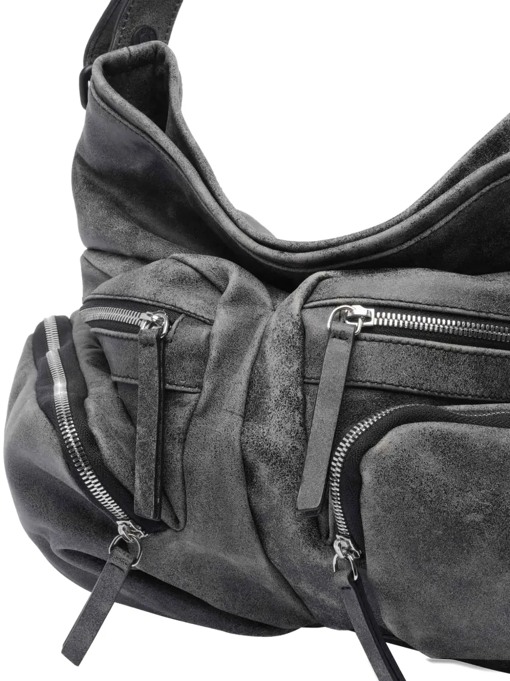 Vic Matie Multiple Zip-pockets Shoulder Bag In Black
