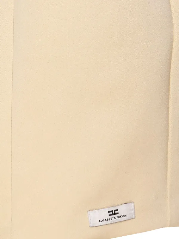 上品 ELISABETTA FRANCHI フローラルアップリケニットドレス 3色 Elisabetta Franchi フローラルアップリケ リブニットドレス