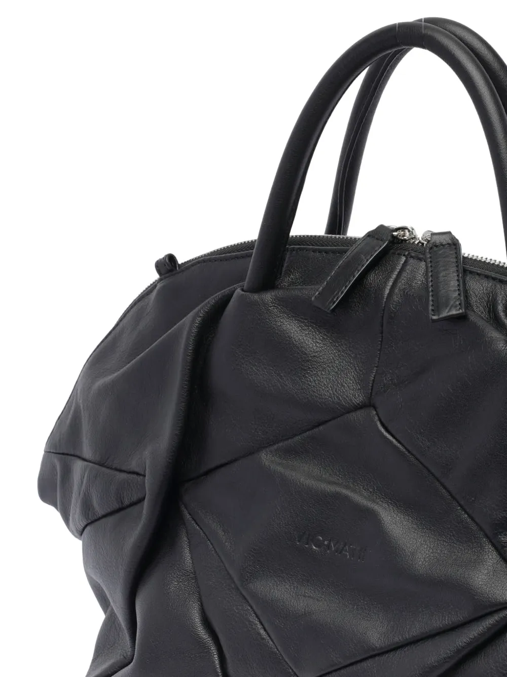Vic Matie Quilted-panel Calfskin Tote Bag In Black