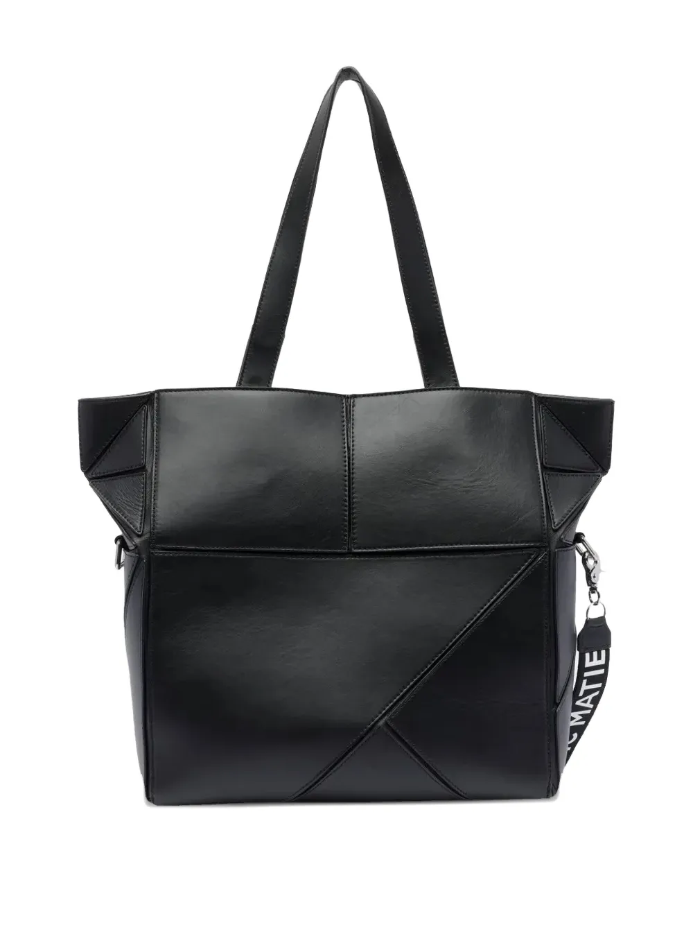 Vic Matie geometric-panelled shoulder bag - Zwart