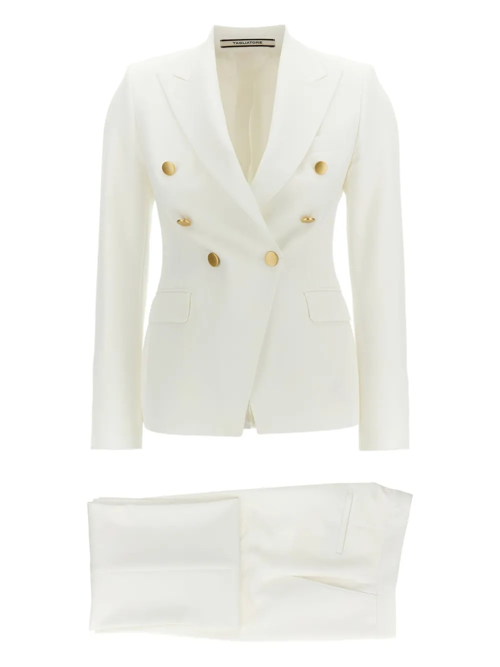 Tagliatore T-Alicya double-breasted peak-lapel suit Wit