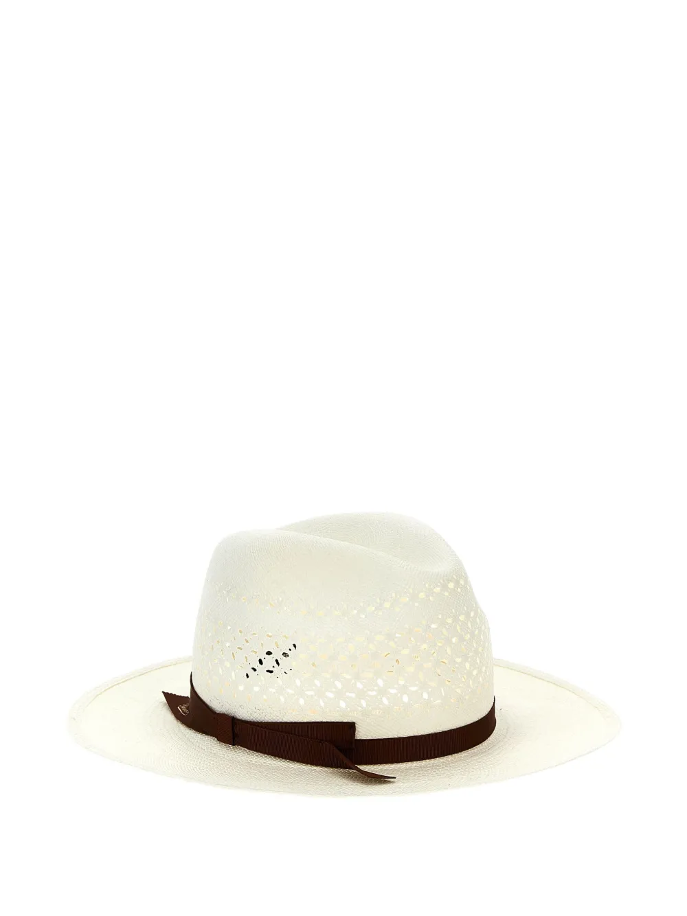 Borsalino Zonnehoed met geperforeerd design Wit