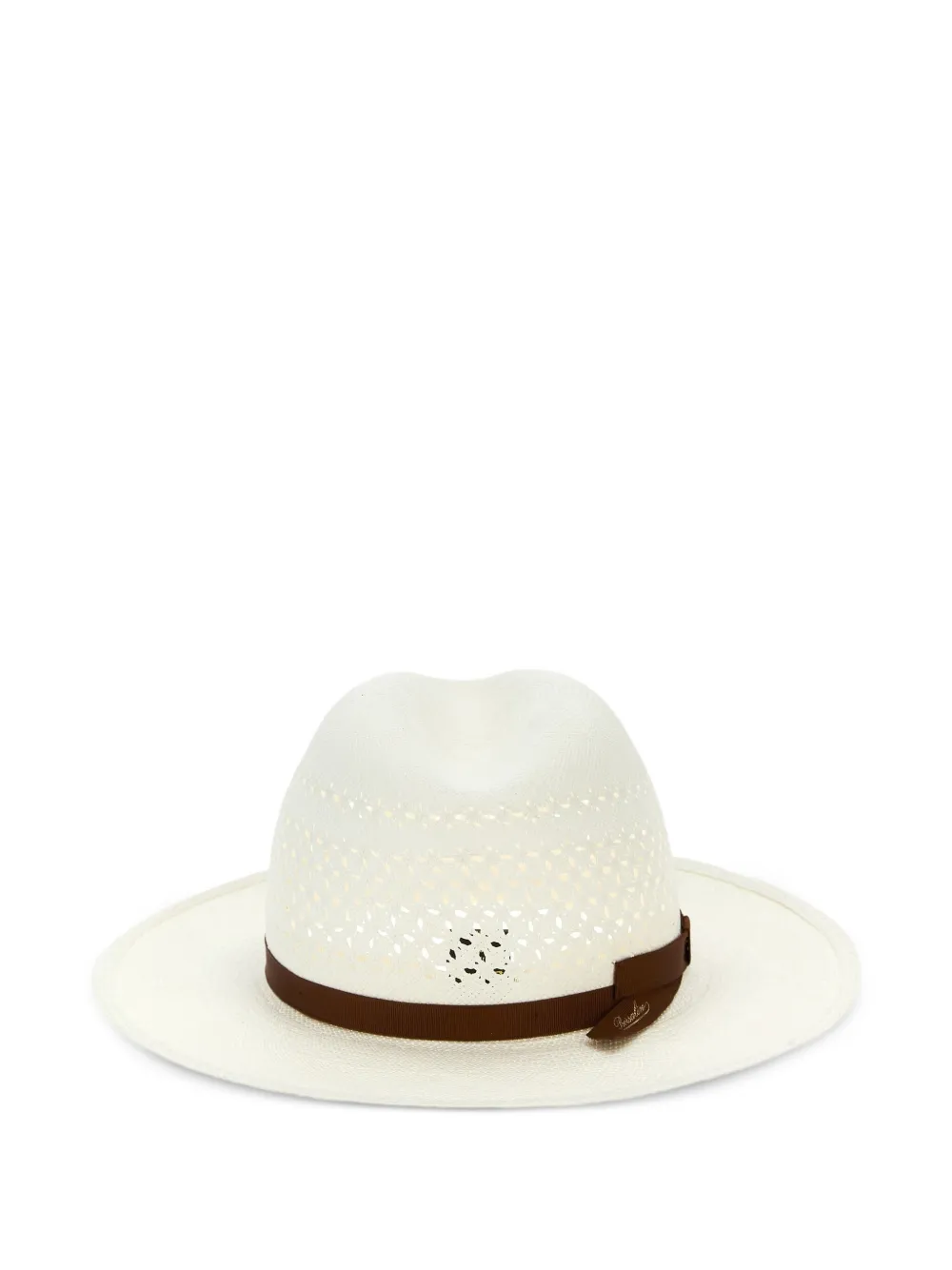 Borsalino Zonnehoed met geperforeerd design Wit