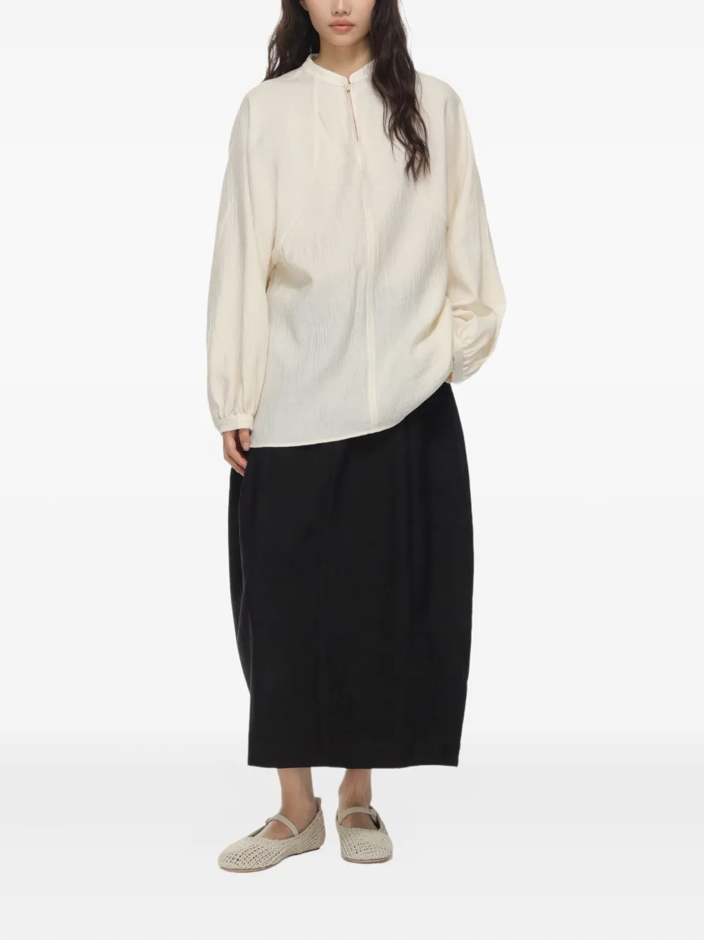 Studio Nicholson Midi-rok met print - Zwart