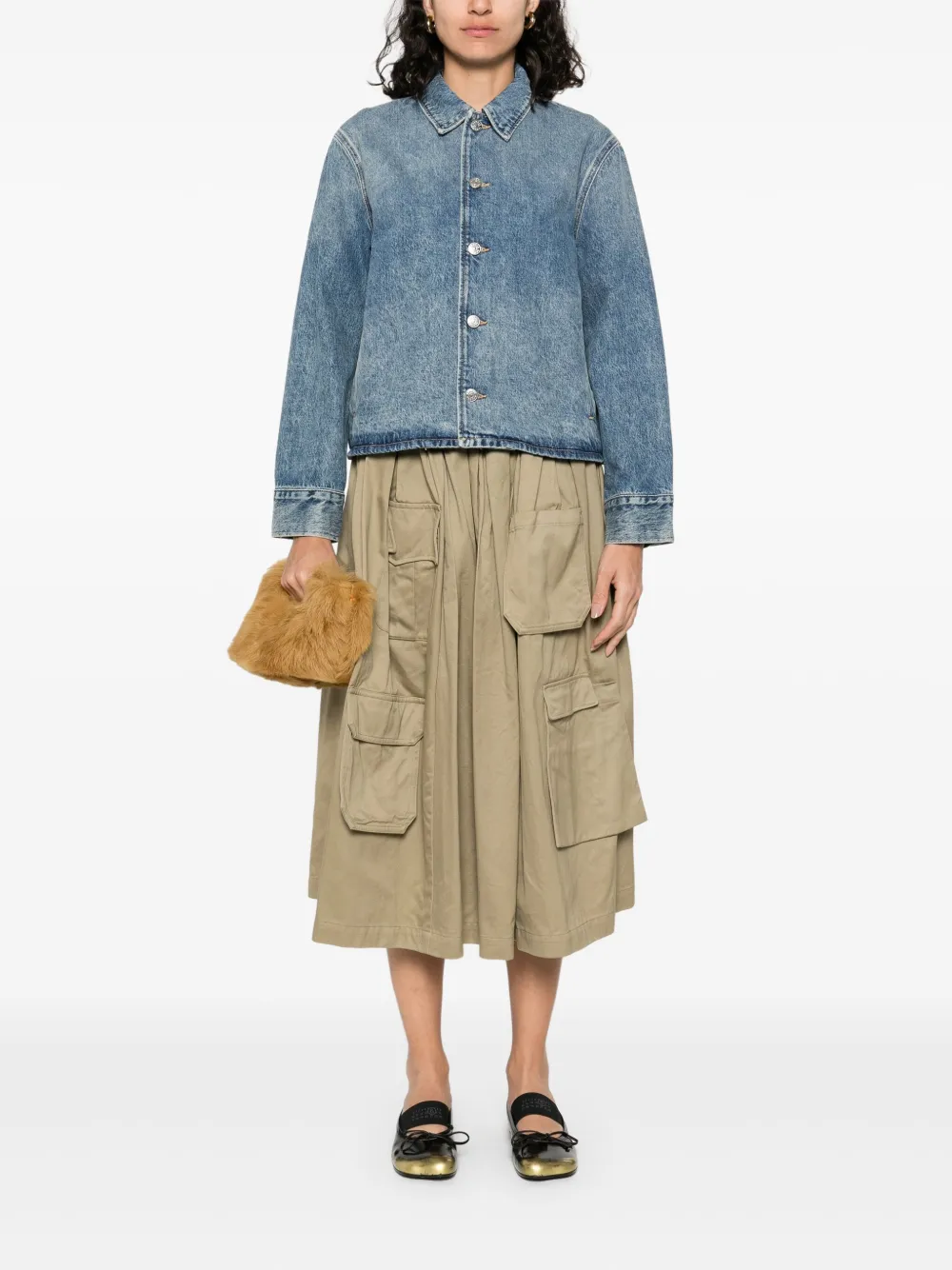 Comme Des Garçons Comme Des Garçons cargo midi skirt - Groen