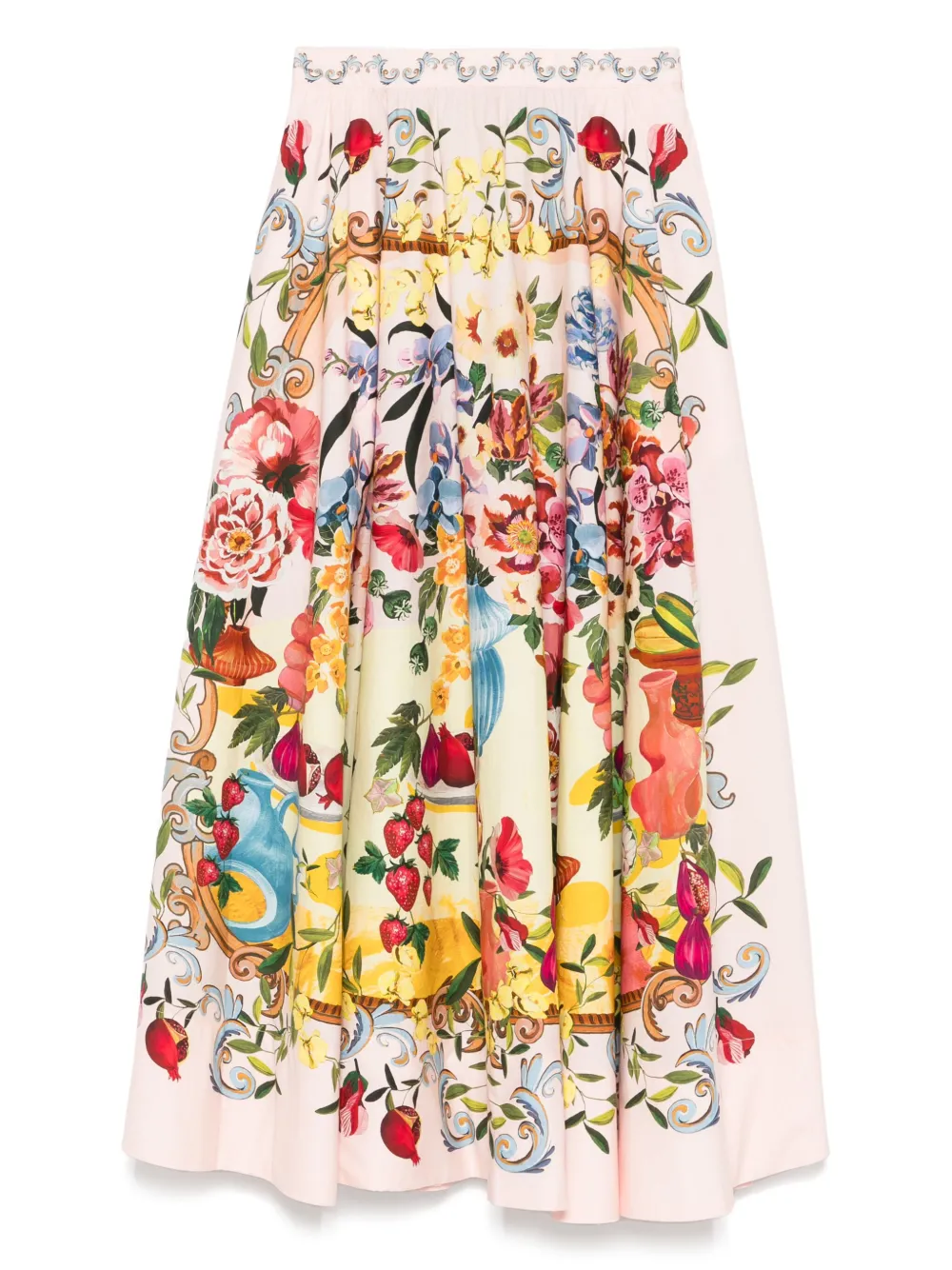 floral-print A-line skirt