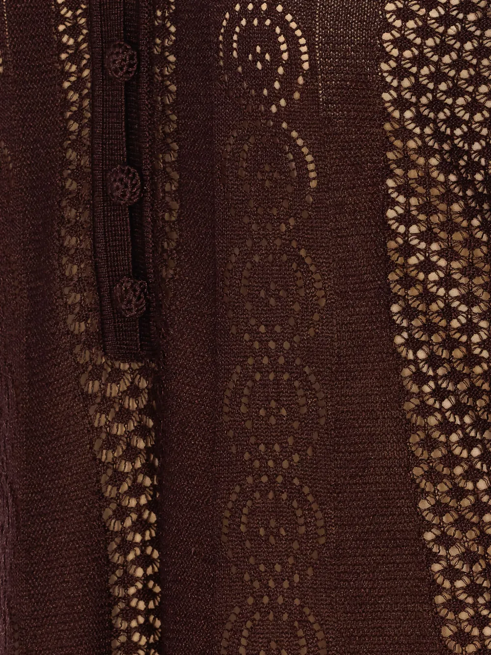 Shop Twinset Perforated-knit Dress In Brown