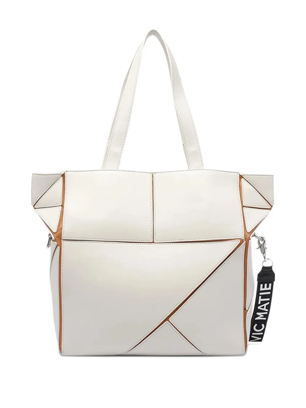 Vic Matie geometric-panel leather shoulder bag - Wit