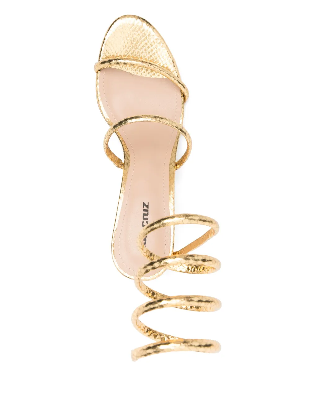 Lola Cruz 70mm snakeskin sandals Gold