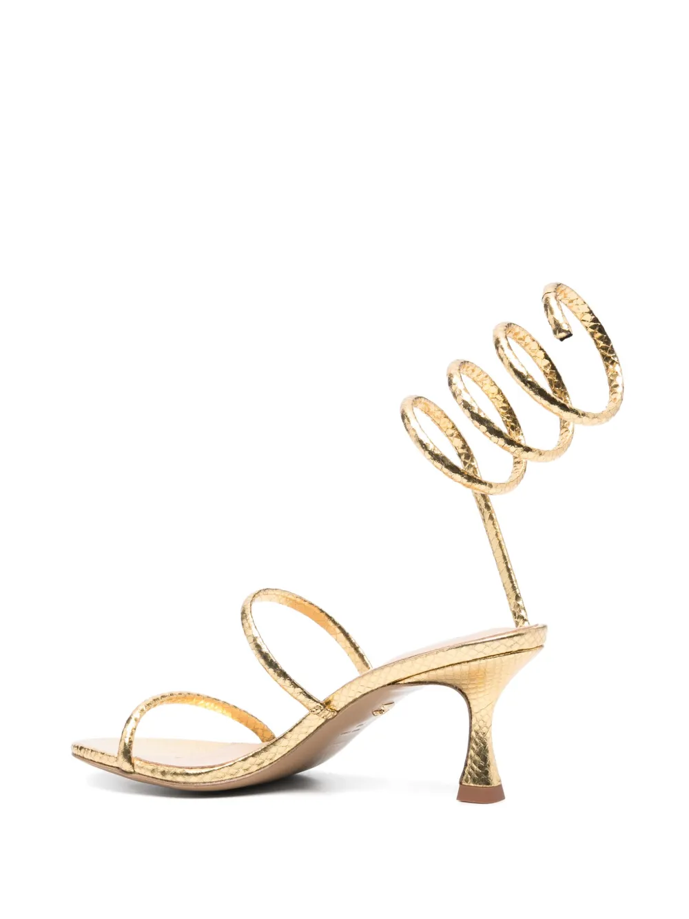 Lola Cruz 70mm snakeskin sandals Gold