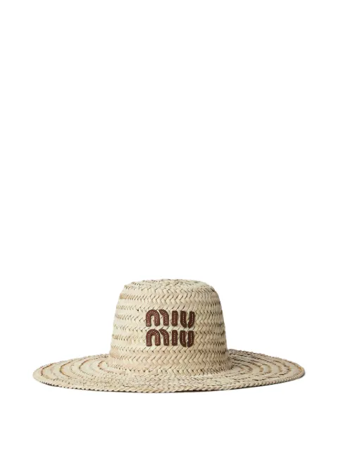 Miu Miu logo-appliqué sun hat