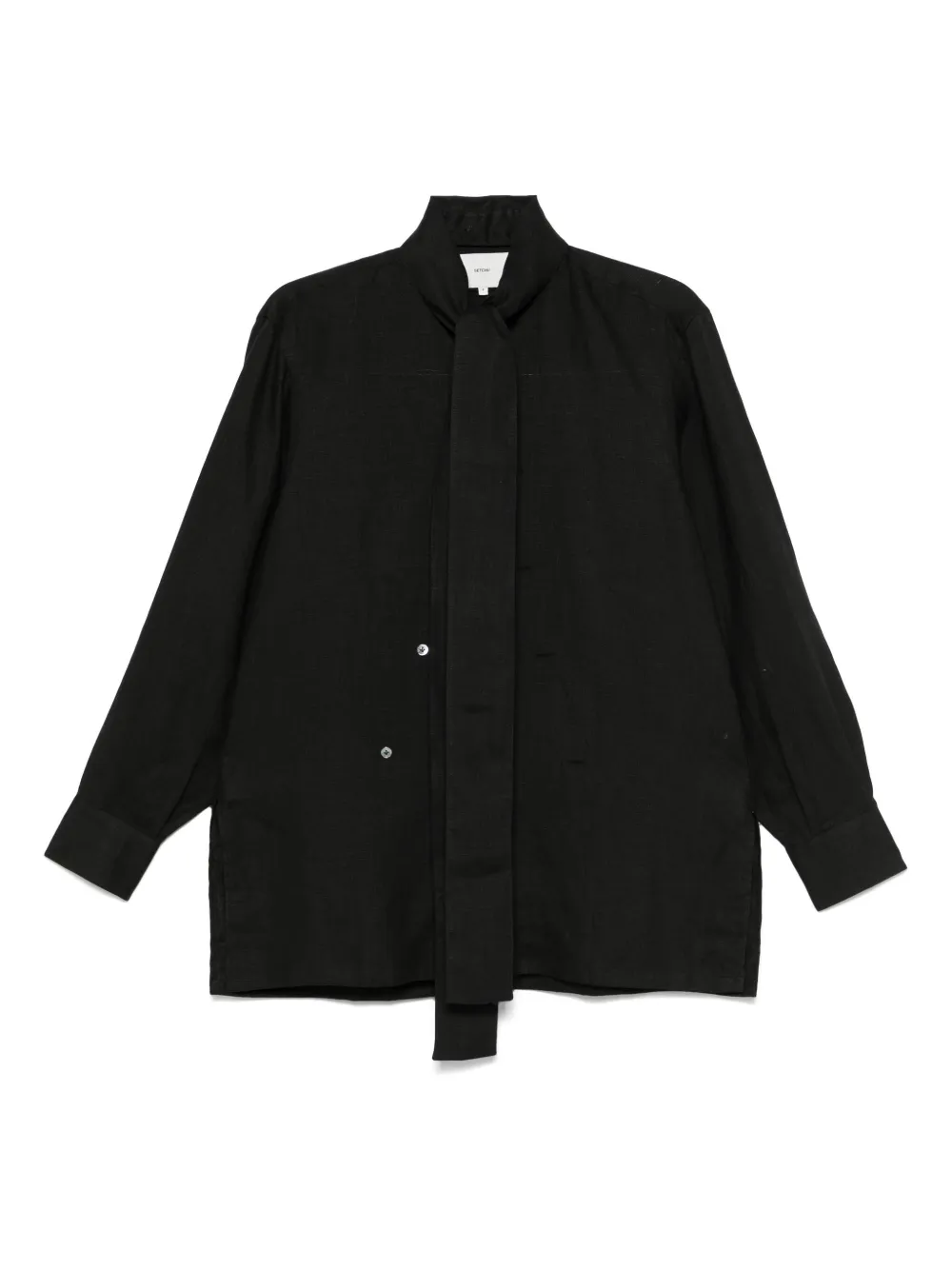 Setchu camisa con cuello de mascada | negro | Image 1