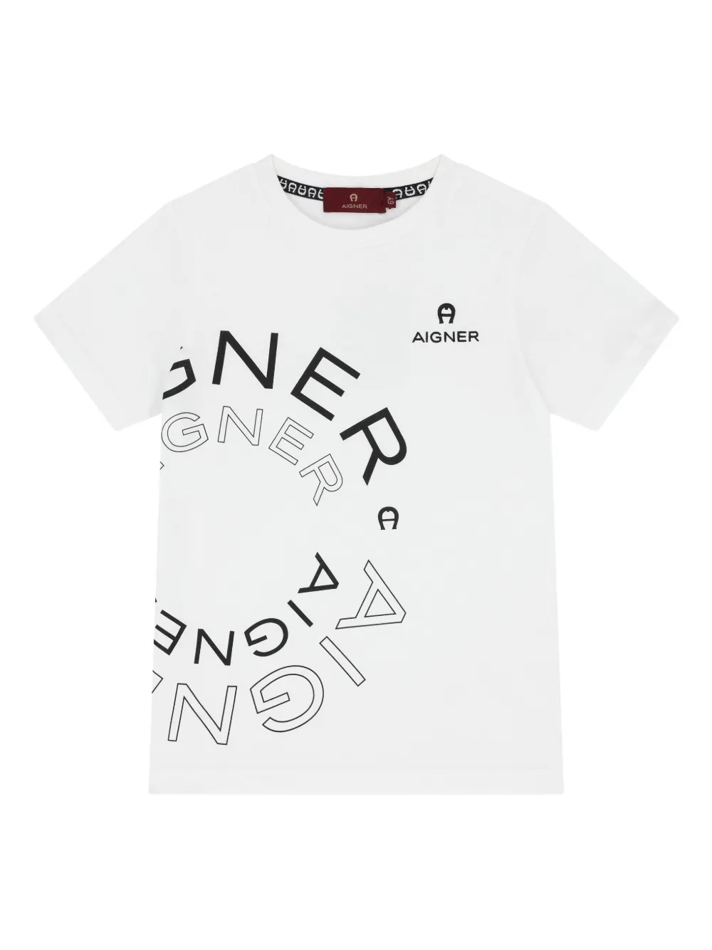 Aigner Kids T-shirt met logoprint Wit