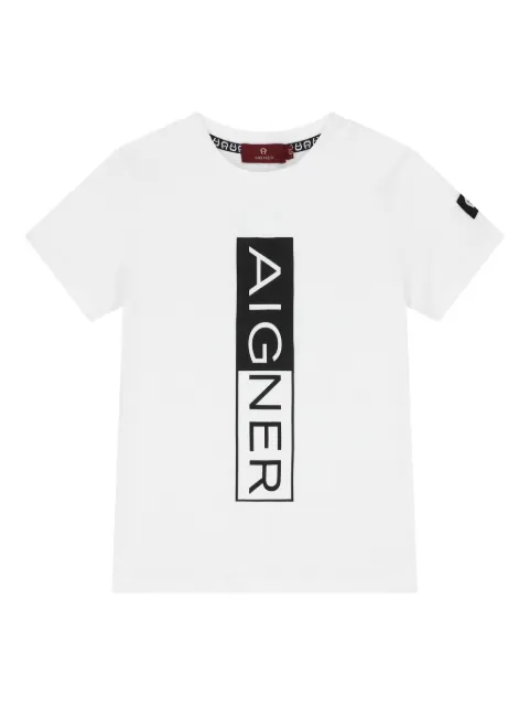 Aigner Kids تيشيرت بأكمام قصيرة وطبعة شعار الماركة