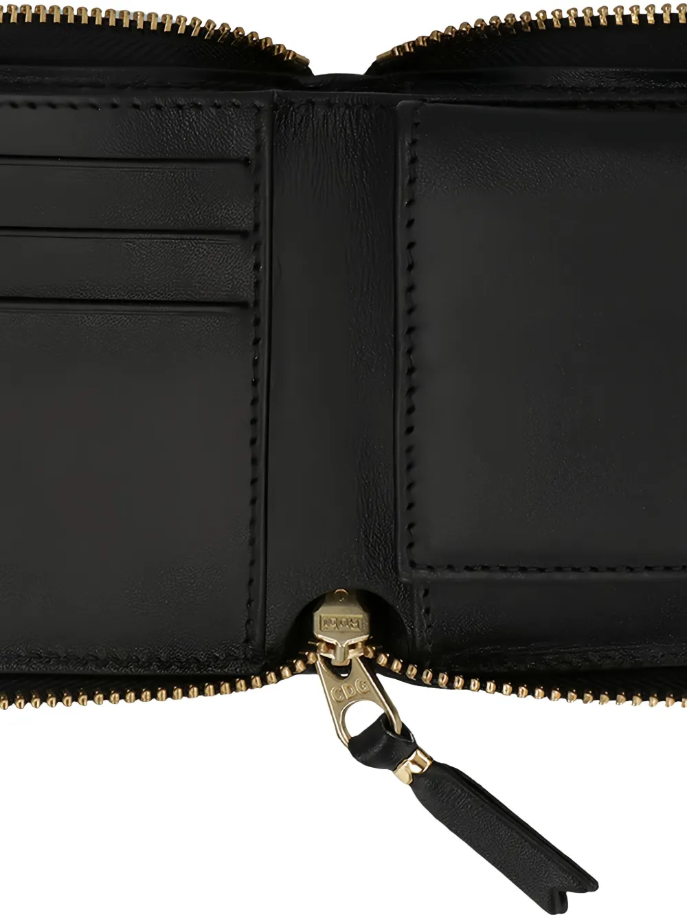Comme Des Garçons Wallet Portemonnee met stippen en rits Zwart