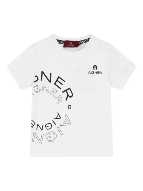 Aigner Kids playera manga corta con logo estampado