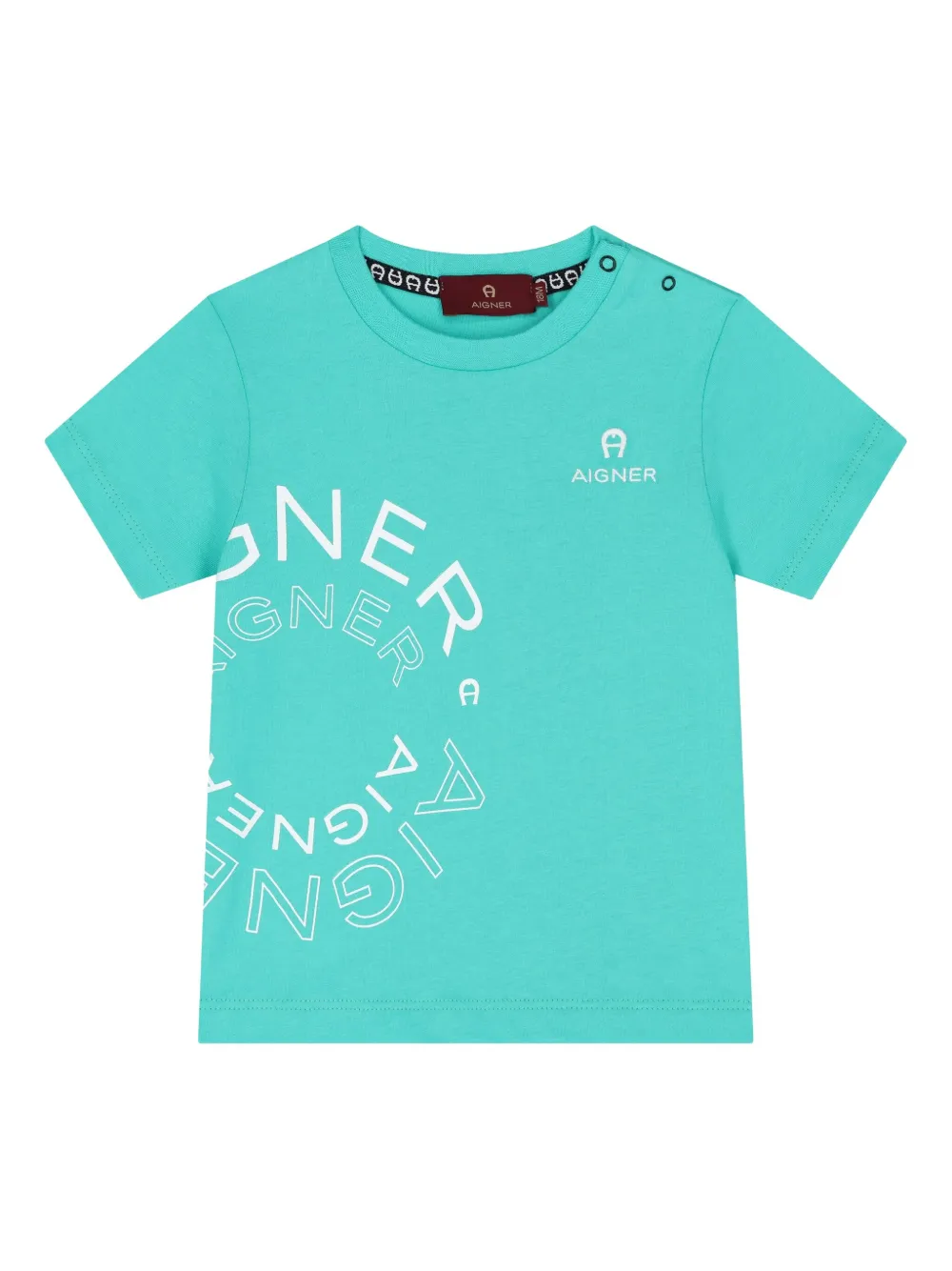Aigner Kids T-shirt met logoprint] Blauw