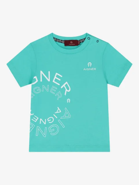 Aigner Kids playera con logo estampado