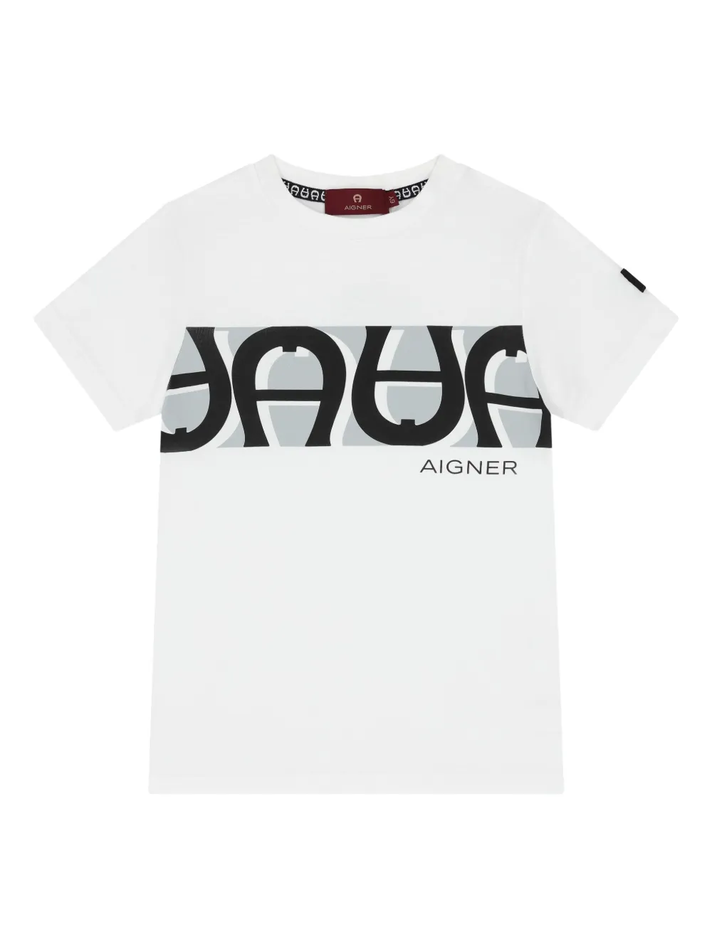 Aigner Kids T-shirt met logoprint Wit