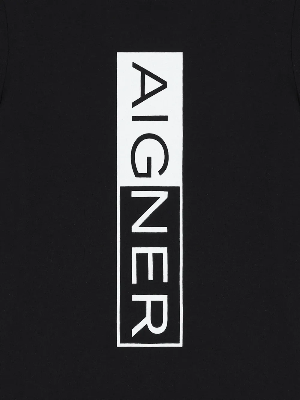 Aigner Kids T-shirt met logoprint] Zwart