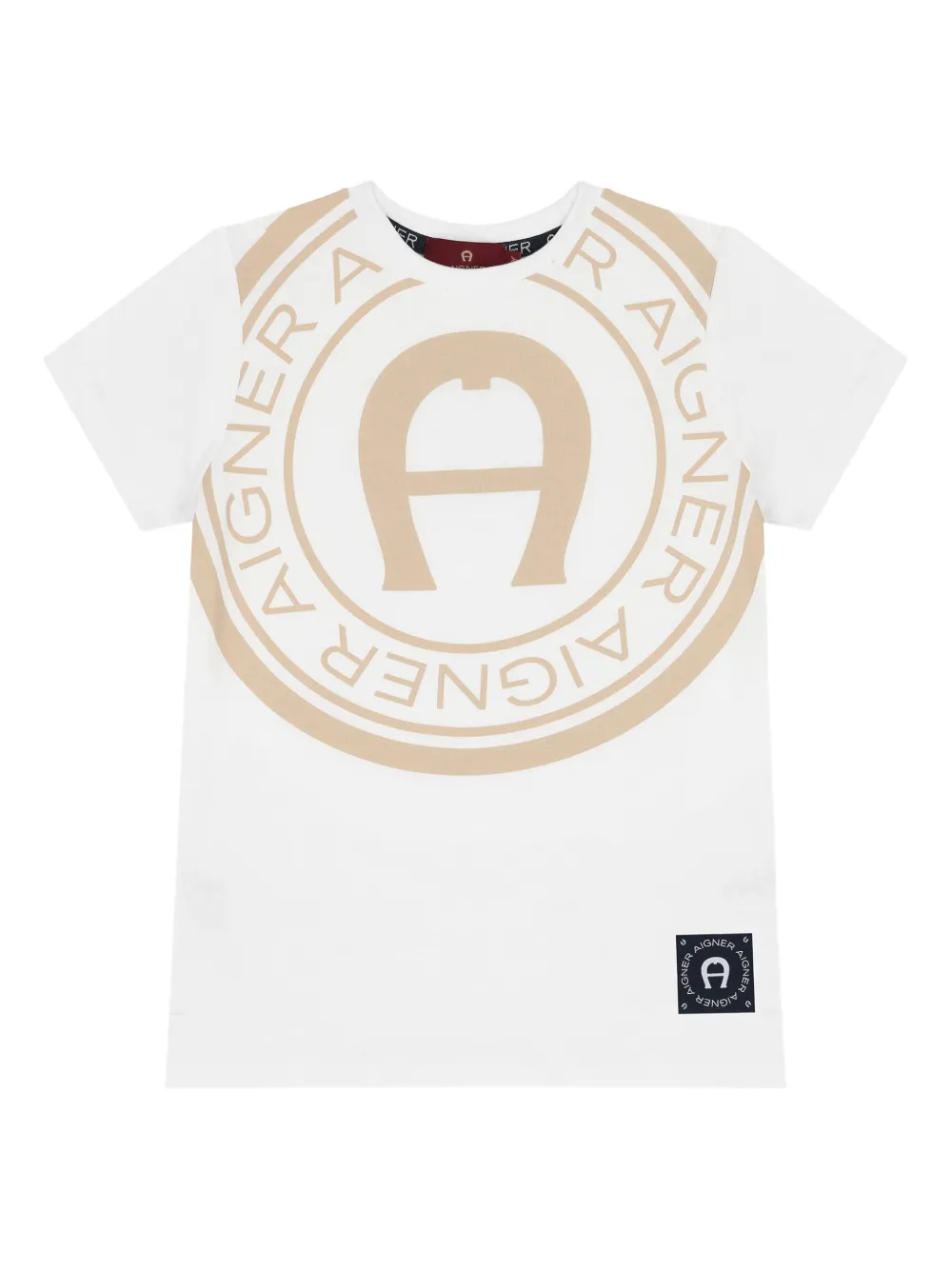 Aigner Kids Katoenen T-shirt met logoprint Wit