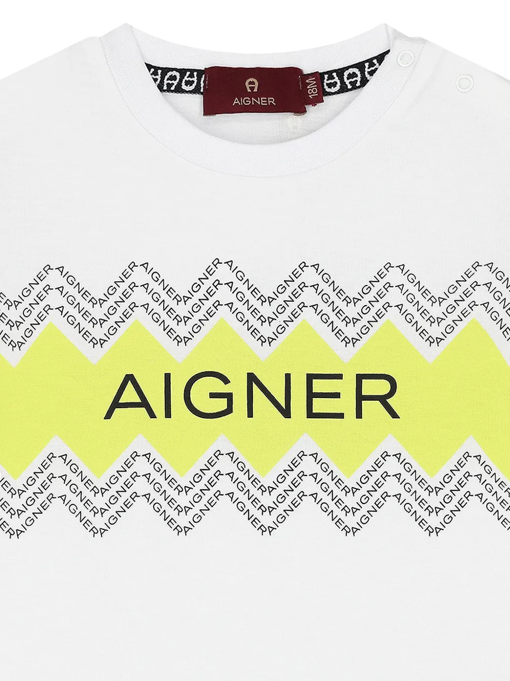 Aigner Kids T-shirt met grafisch logo en zigzag-patroon Wit