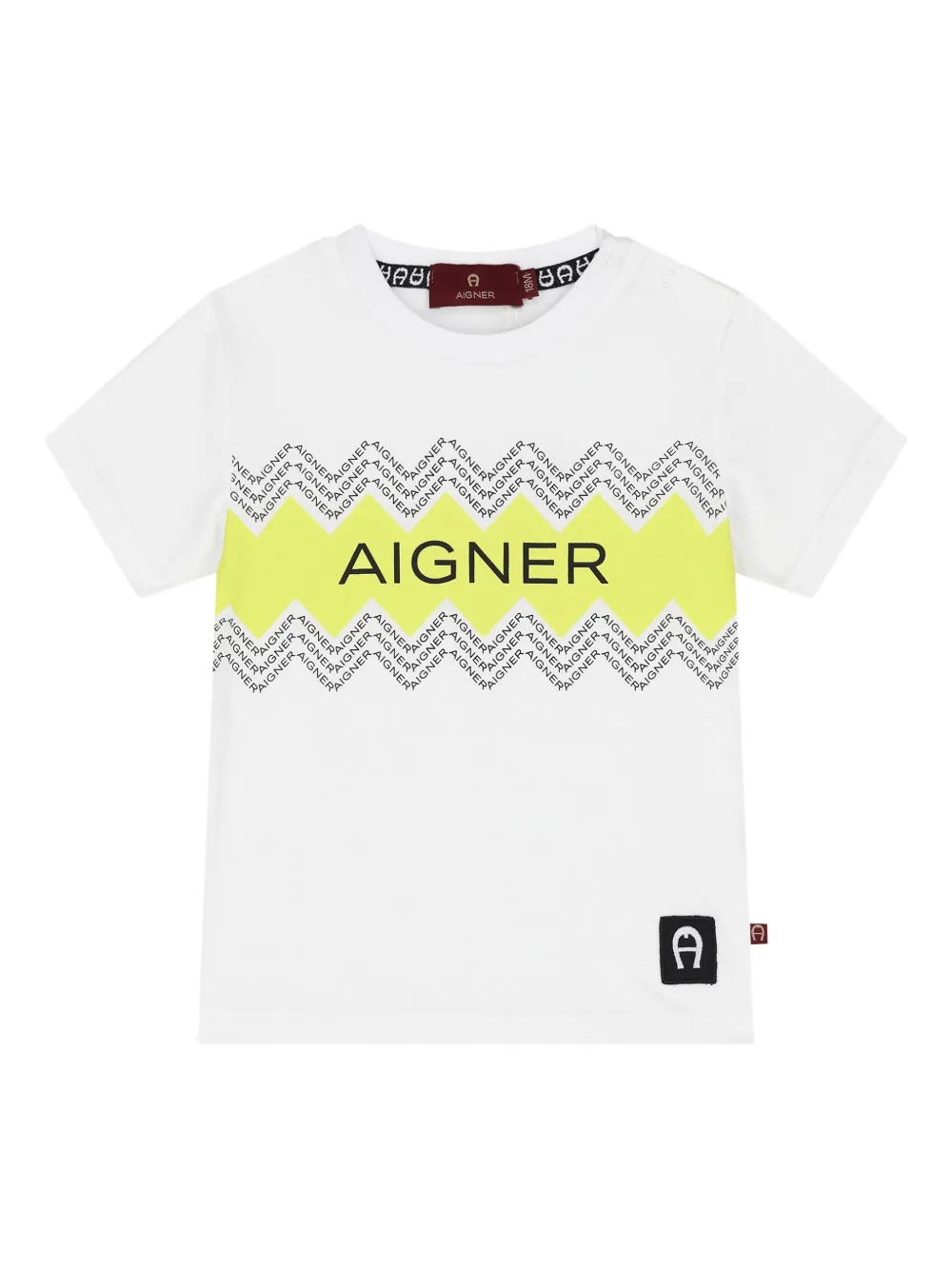 Aigner Kids T-shirt met grafisch logo en zigzag-patroon Wit