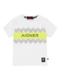 Aigner Kids zigzag logo-print T-shirt - White