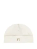 Aigner Kids logo beanie hat - White