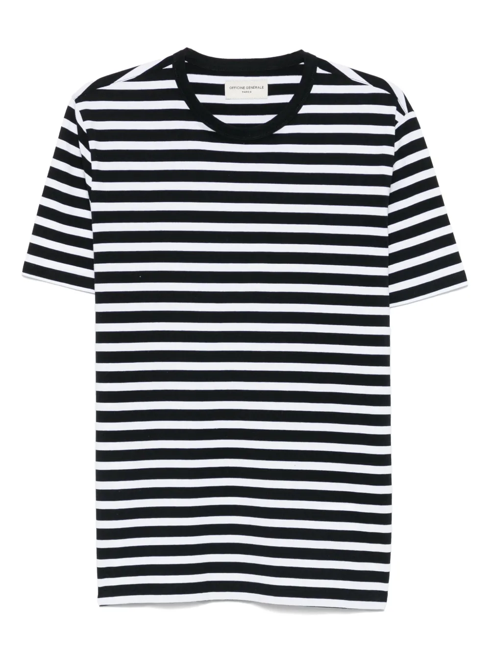 Officine Generale playera con motivo de rayas | negro | Image 1