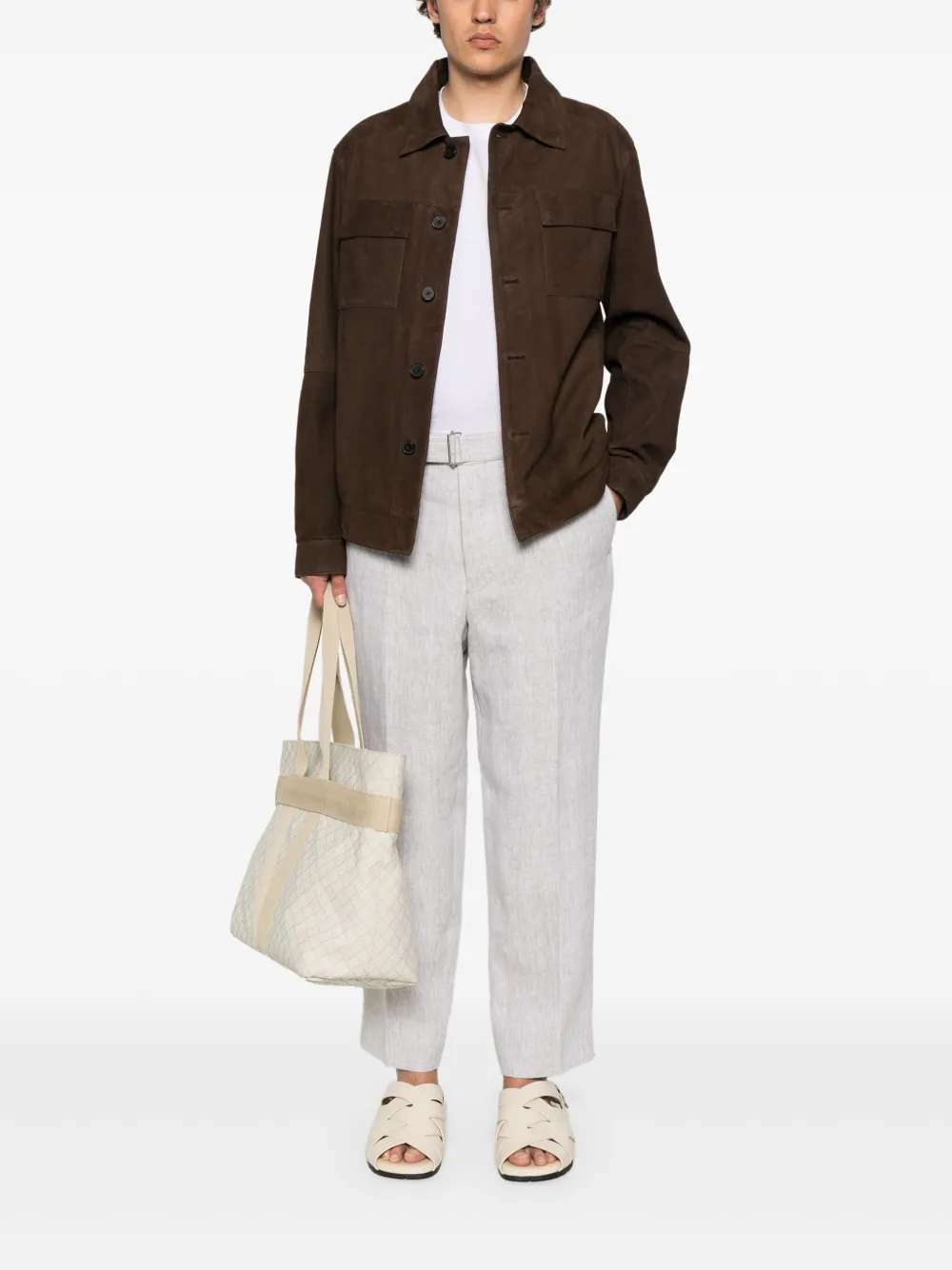 Officine Generale wide-leg trousers - Beige