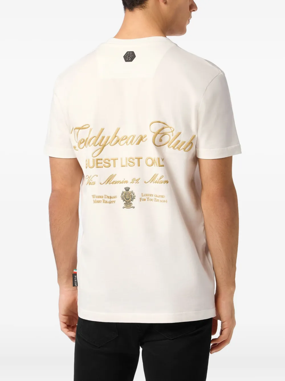 Philipp Plein Katoenen T-shirt met teddybeerprint Beige
