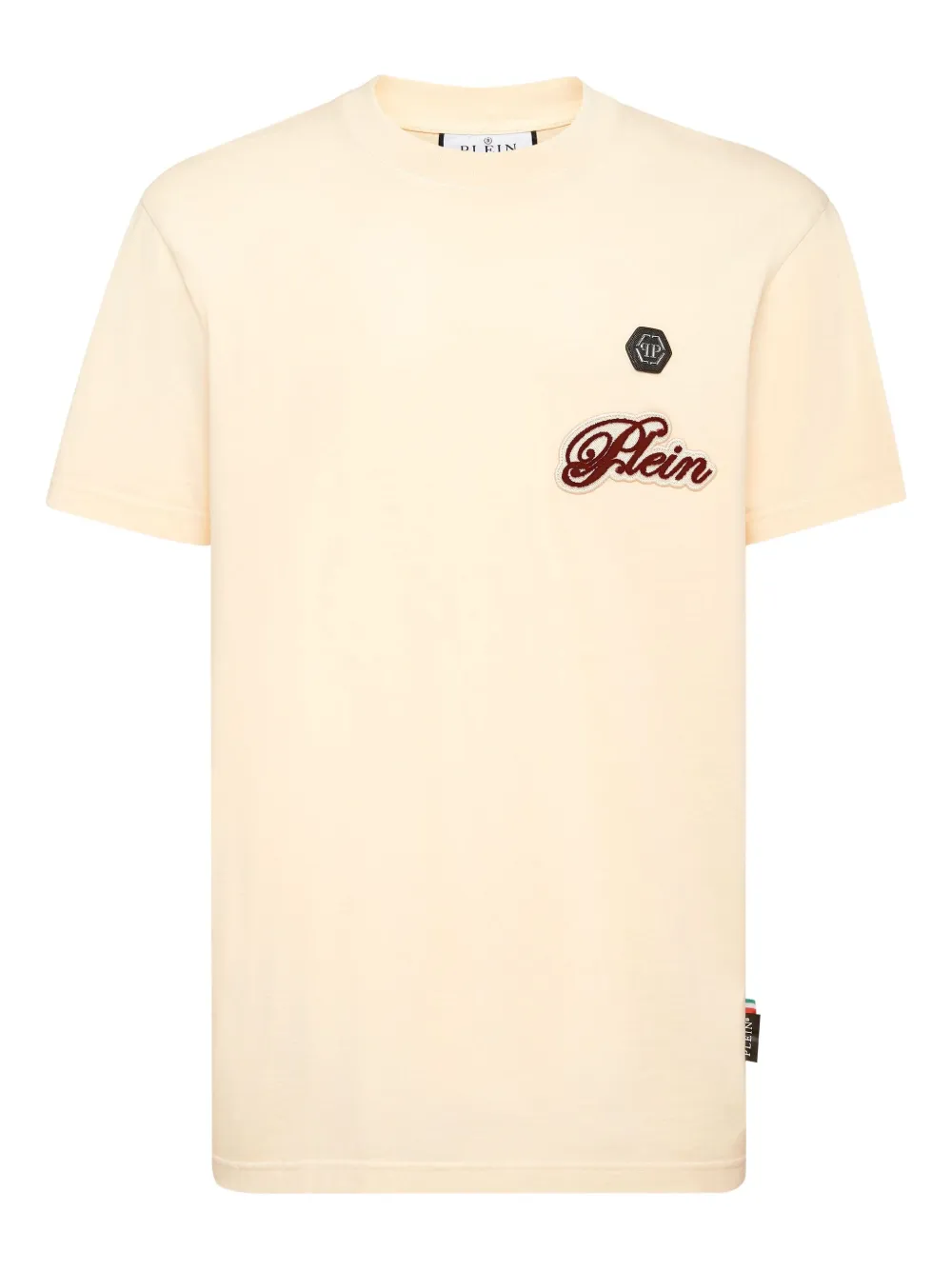 Philipp Plein T-shirt met ronde hals en logopatch Beige