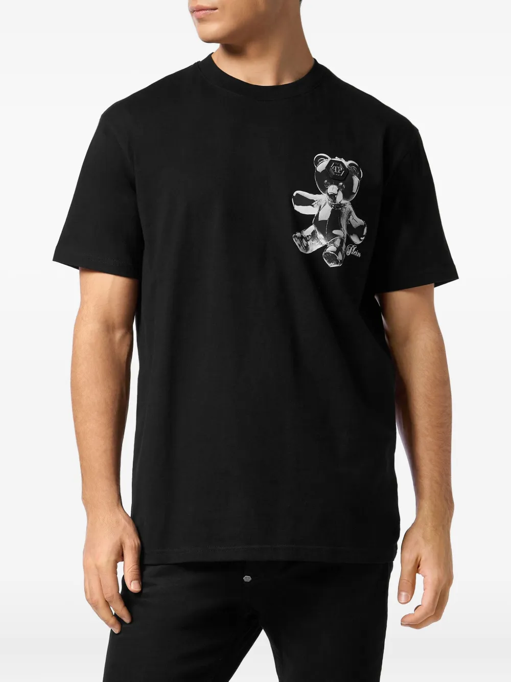 Philipp Plein T-shirt met ronde hals en Teddy Bear-print Zwart