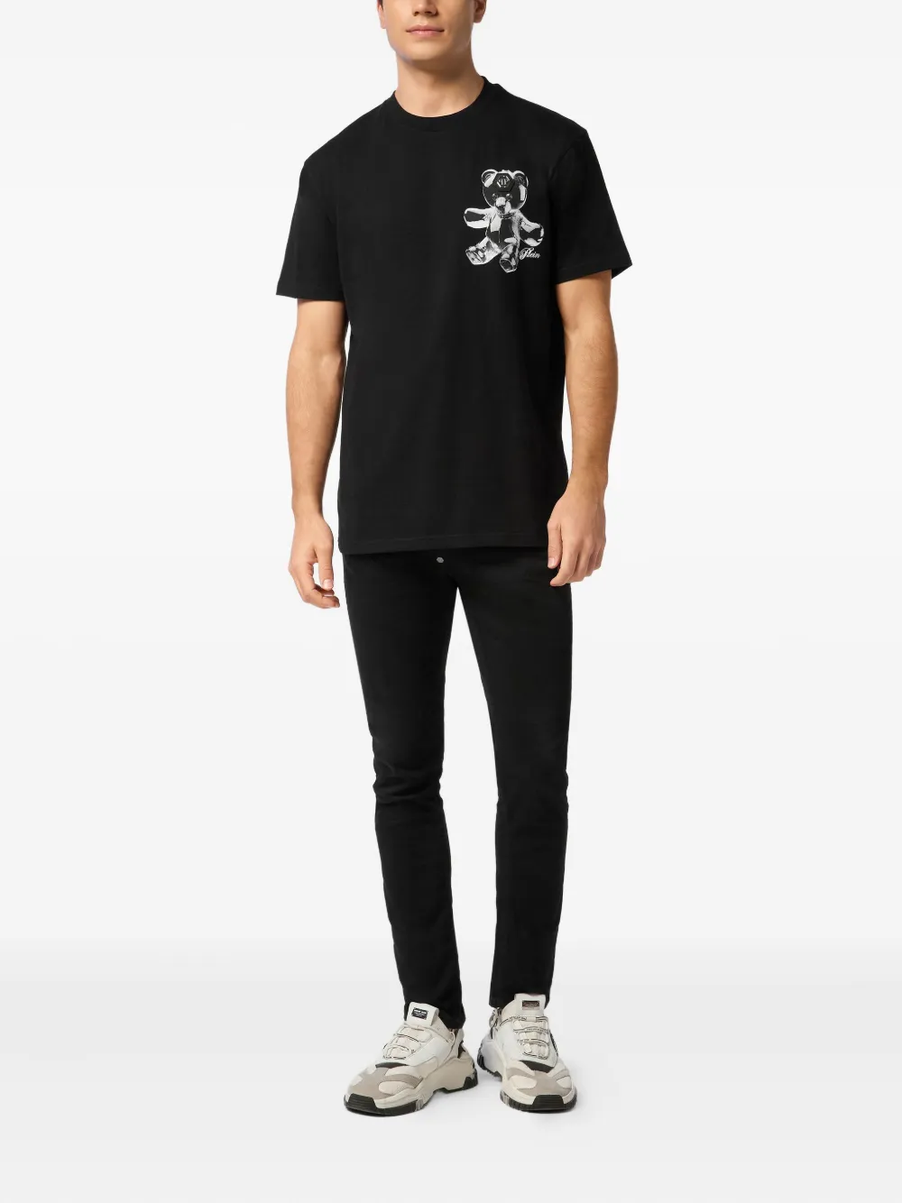 Philipp Plein T-shirt met ronde hals en Teddy Bear-print Zwart
