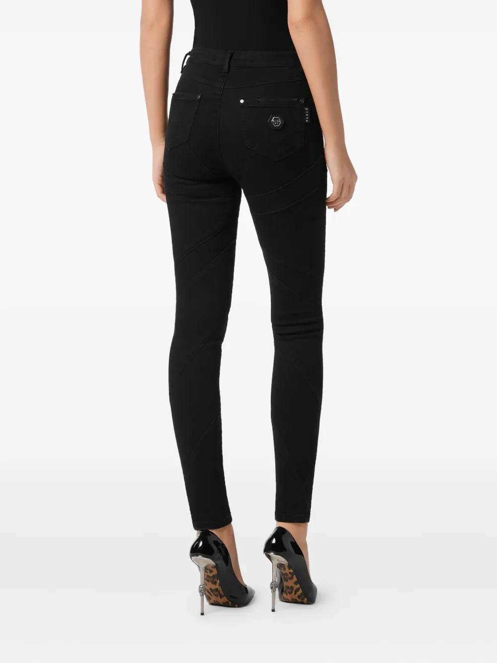 Philipp Plein High waist skinny legging Zwart