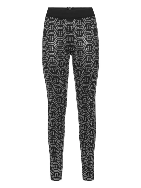 Philipp Plein monogram-pattern leggings
