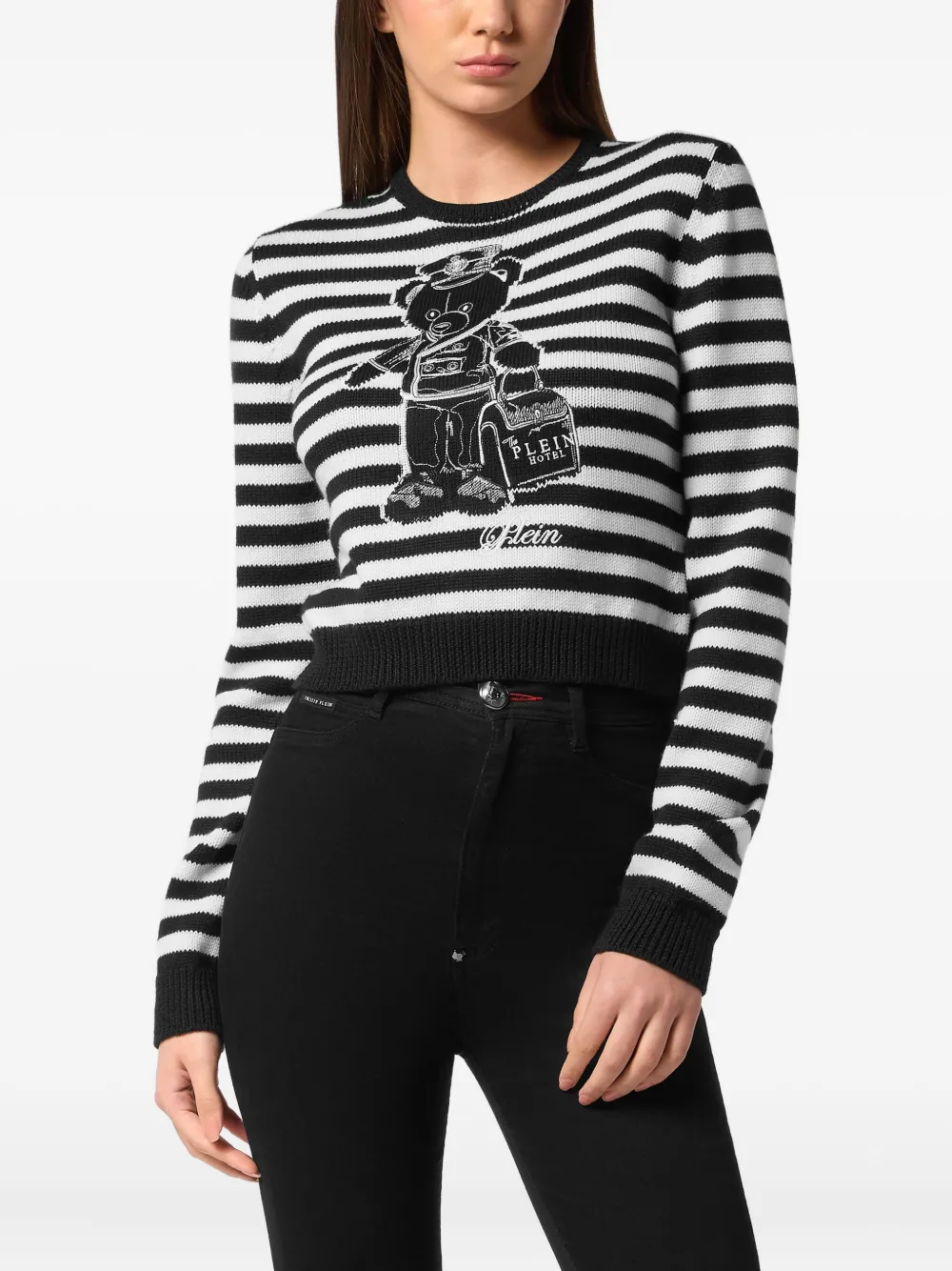 Philipp Plein Gestreepte trui Wit