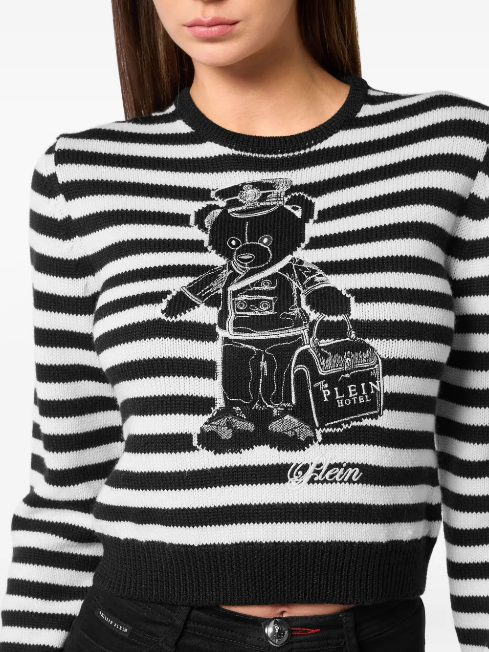 Philipp Plein Gestreepte trui Wit