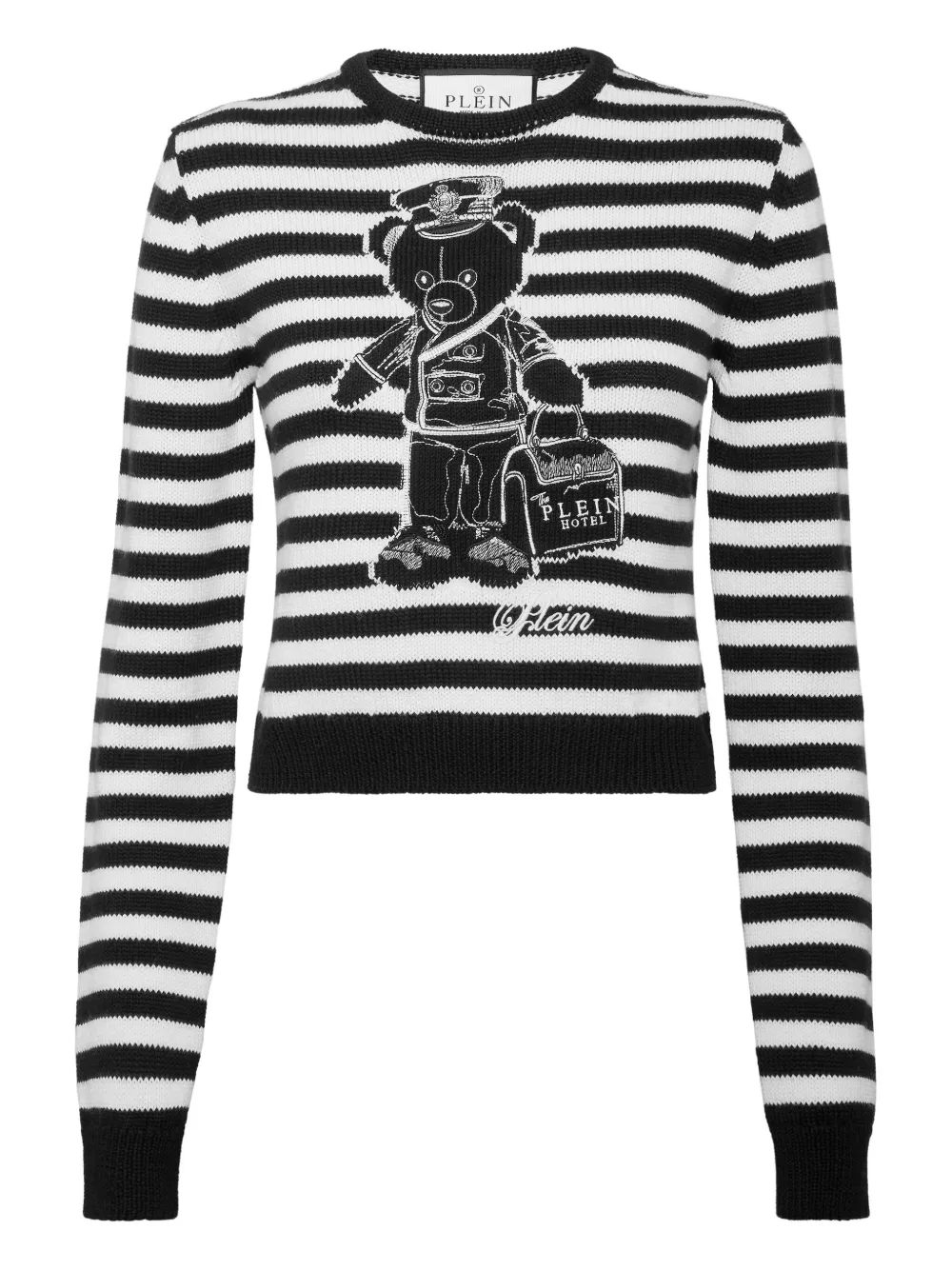 Philipp Plein striped-pattern sweater - White