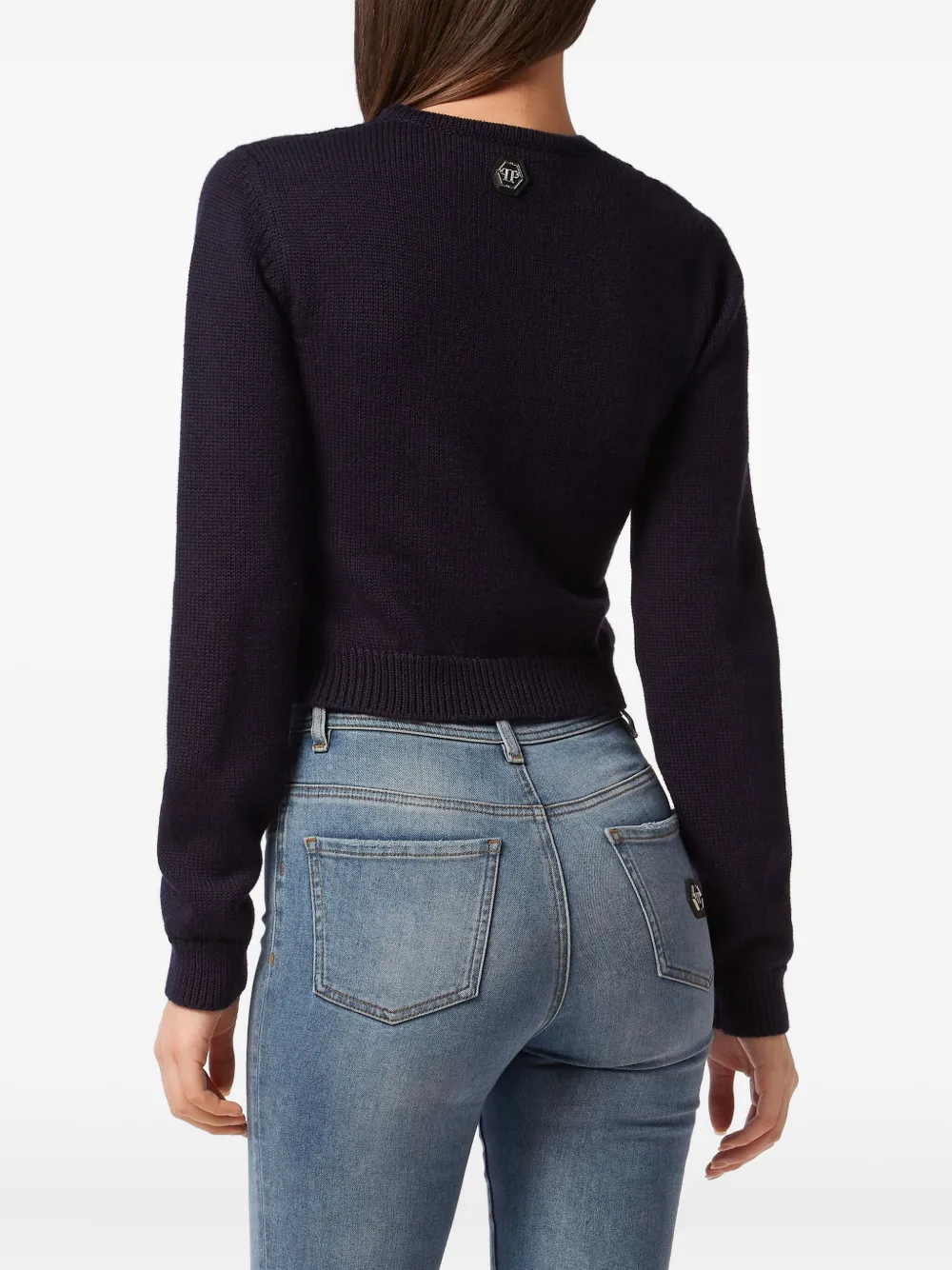 Philipp Plein round-neck long-sleeves pullover sweater Zwart
