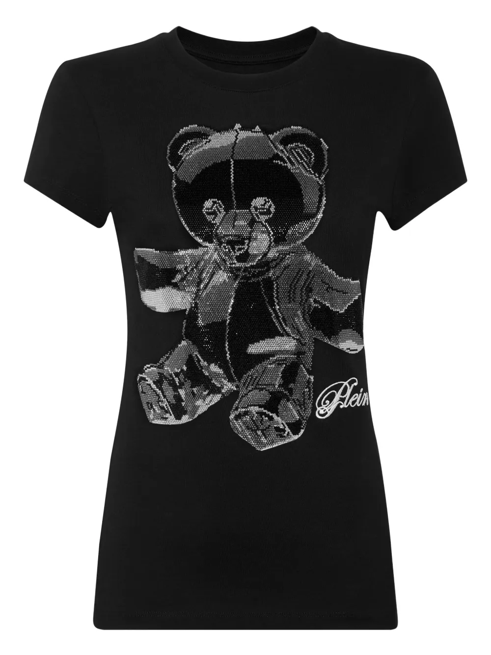 Philipp Plein crystal-embellished teddy t-shirt Zwart