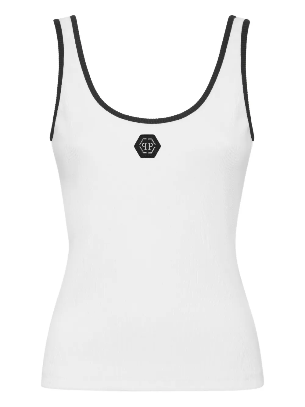 Philipp Plein Geribbelde tanktop met logo Wit