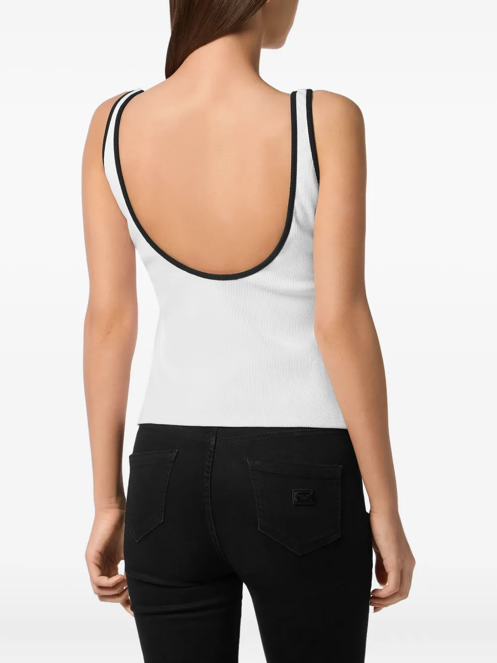 Philipp Plein Geribbelde tanktop met logo Wit