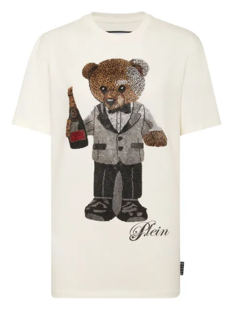 Philipp Plein teddy-embellished cotton T-shirt