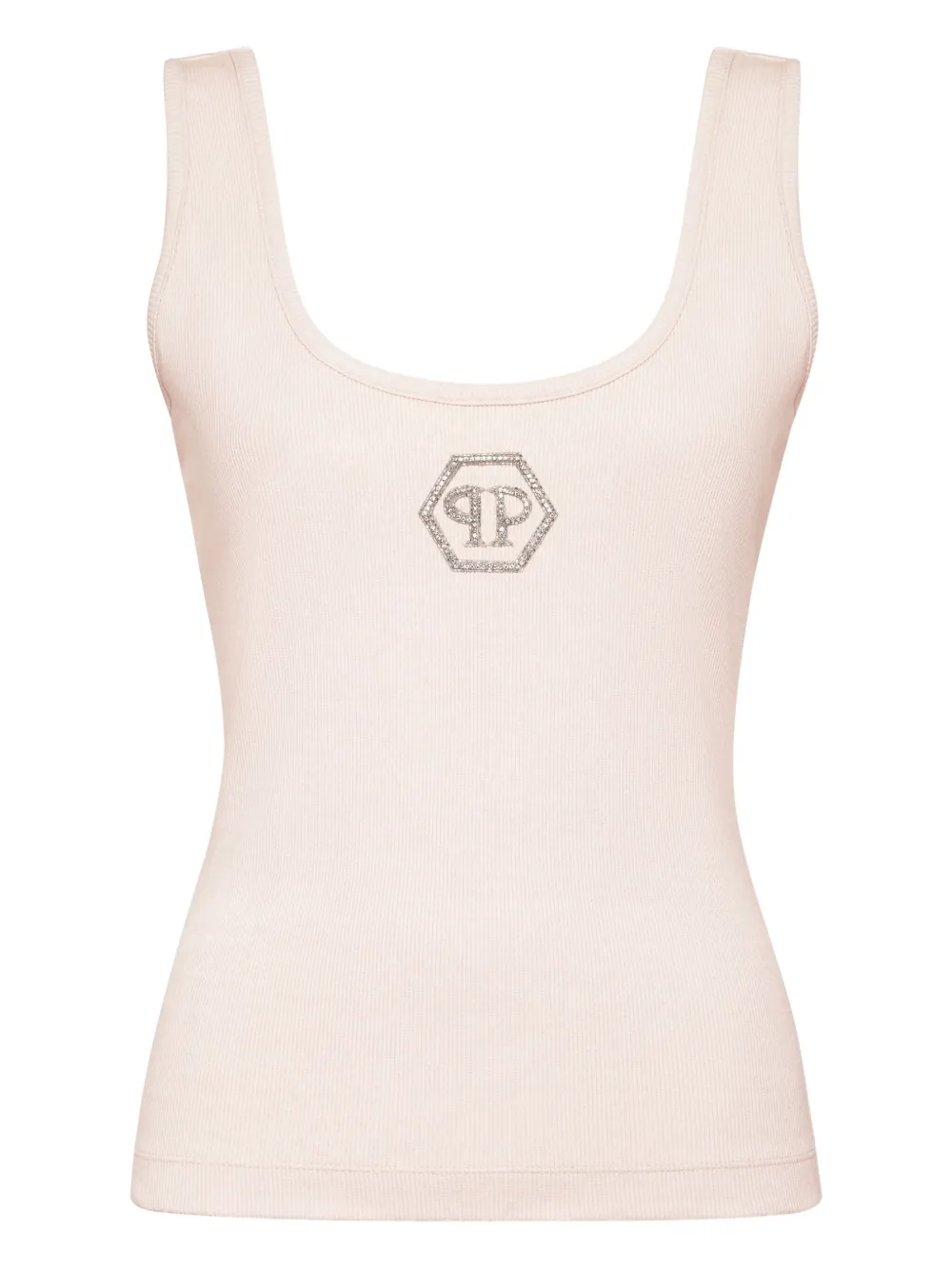 Philipp Plein logo-detail ribbed tank top | White | Image 1