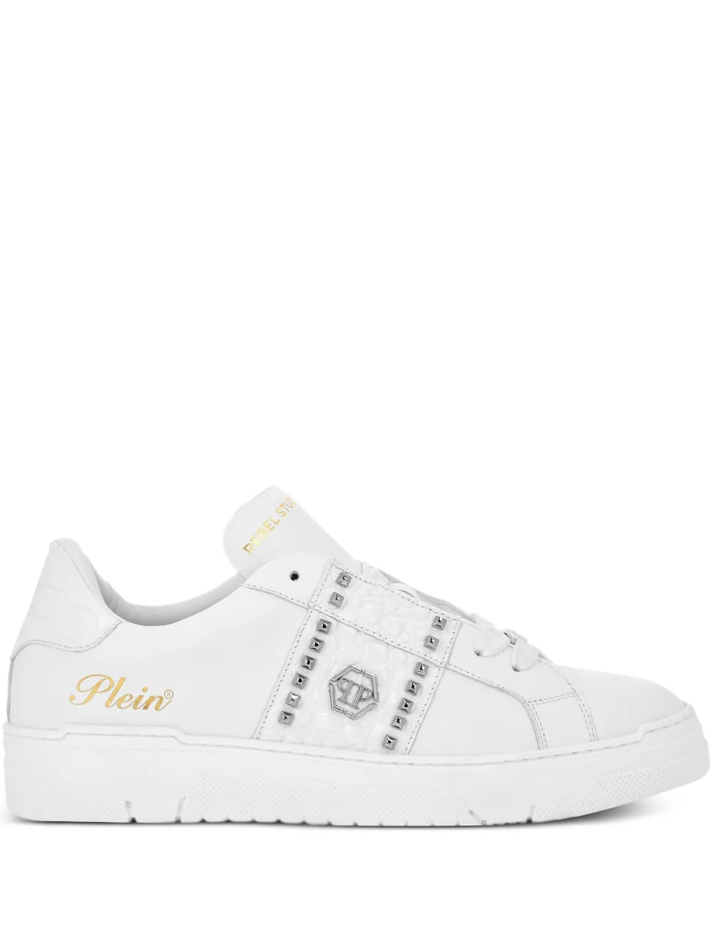 Philipp Plein stud-embellished leather sneakers White