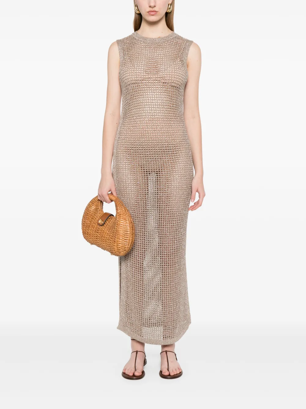 MC2 Saint Barth Eileen midi-jurk - Bruin