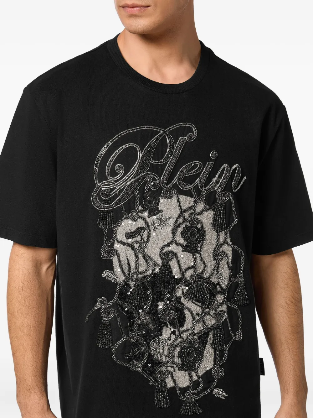 Philipp Plein T-shirt verfraaid met kristallen Zwart