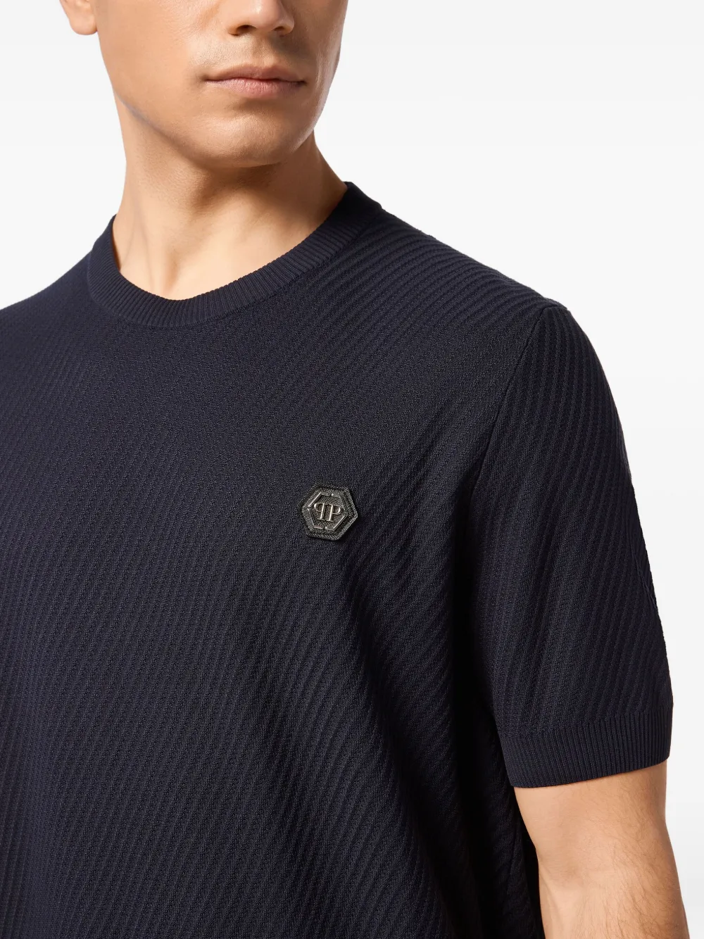 Philipp Plein T-shirt met logopatch Blauw